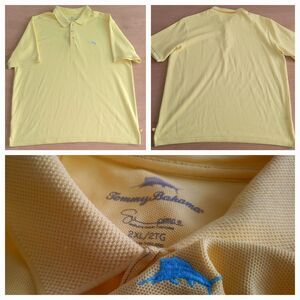 Tommy Bahama Supima Polo Size 2XL Men's Yellow Knit Shirt